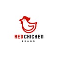 Chicken logo icon vector, mascot logo of rooster logo concept for fast food