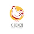Chicken logo or label. Farm animal symbol vector