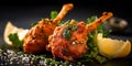 Chicken lollipop indian food on dark background Royalty Free Stock Photo
