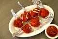 Chicken lollipop with schezwan chutney