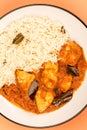 Chicken Madras Curry And Basmati Rice Royalty Free Stock Photo