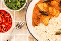 Chicken Madras Curry And Basmati Rice Royalty Free Stock Photo