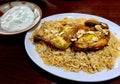 Chicken Mandi from Lebanese restaurant Royalty Free Stock Photo