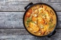 Chicken Marsala in a black ceramic dish Royalty Free Stock Photo