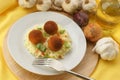 Chicken meat balls with organic rice Royalty Free Stock Photo