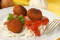 Chicken meat balls with pasta Royalty Free Stock Photo