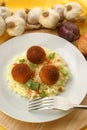 Chicken meat balls with rice Royalty Free Stock Photo