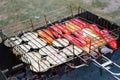 Chicken meat barbecue prepared grilled on bbq grill