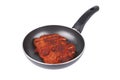 Chicken meat on fry pan Royalty Free Stock Photo