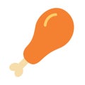 Chicken meat grilled single isolated icon with flat style