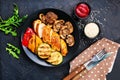 Chicken meat with grilled vegetables Royalty Free Stock Photo