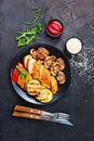 Chicken meat with grilled vegetables Royalty Free Stock Photo