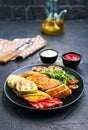 Chicken meat with grilled vegetables Royalty Free Stock Photo
