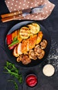 Chicken meat with grilled vegetables Royalty Free Stock Photo