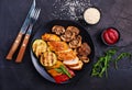 Chicken meat with grilled vegetables Royalty Free Stock Photo