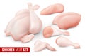 Chicken Meat Icon Set Royalty Free Stock Photo