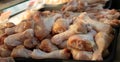 chicken meat in the market window Royalty Free Stock Photo