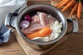 Chicken meat and vegetables - ingredients for preparing bone broth