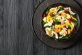 chicken minestrone soup with tortelloni in bowl Royalty Free Stock Photo