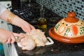 Chicken for Moroccan tajine Royalty Free Stock Photo