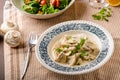 Chicken with mushrooms and cream sauce Royalty Free Stock Photo