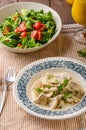 Chicken with mushrooms and cream sauce Royalty Free Stock Photo