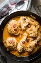 Chicken with mustard mushroom cream sauce Royalty Free Stock Photo