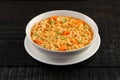 -Chicken noodle soup and carrots, Royalty Free Stock Photo