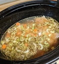Chicken noodle soup in crockpot