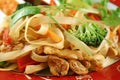 Chicken Noodle Stirfry Royalty Free Stock Photo