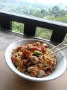 Chicken noodles, a food that is very popular with Indonesians