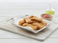 chicken nugget on tray Royalty Free Stock Photo