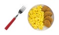 Chicken Nuggets Macaroni Cheese Fork Royalty Free Stock Photo