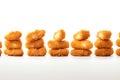 Chicken Nuggets Standing On White Background Wide