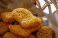 Chicken nuggets stored in a small basket