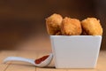 Chicken nuggets with tomato sauce Royalty Free Stock Photo