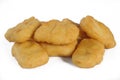 Chicken nuggets on white background Royalty Free Stock Photo