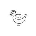 Chicken outline easter icon over white