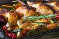 Chicken with oven baked vegetables Royalty Free Stock Photo