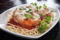 Chicken parmesan with spaghetti pasta Royalty Free Stock Photo