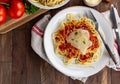 Chicken Parmesan With Spaghetti Pasta Royalty Free Stock Photo