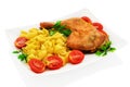 Chicken with pasta conchiglie Royalty Free Stock Photo