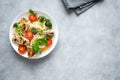 Chicken Pasta Spaghetti Primavera Royalty Free Stock Photo