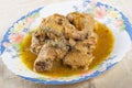Chicken in pepitoria sauce.dish Royalty Free Stock Photo