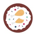Chicken piece Isolated Vector icon that can be easily modified or edited