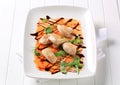 Chicken pieces with hot sauce Royalty Free Stock Photo