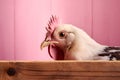A chicken on a pink background, Generative AI 3