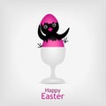 Chicken in pink easter egg Royalty Free Stock Photo