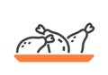 Chicken on plate icon color