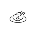 Chicken plate line icon